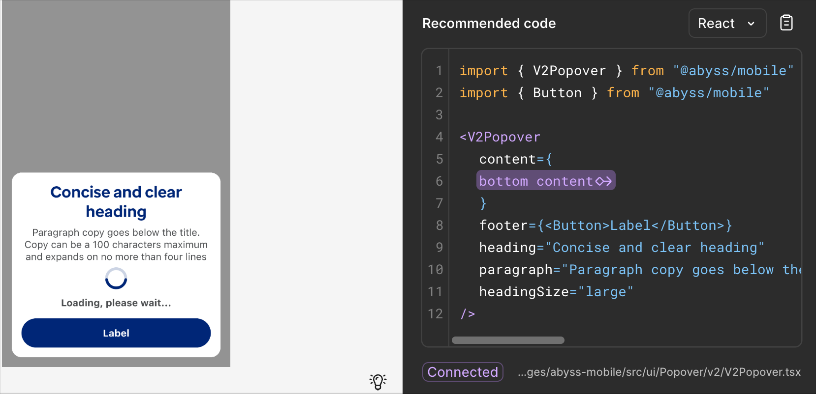 Code Connect Example with Slots