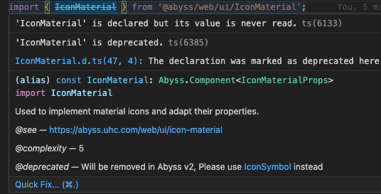 Deprecation warning example in code
